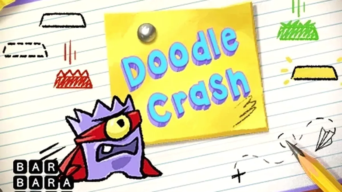 Estética visual desenhada à mão do jogo Doodle Crash